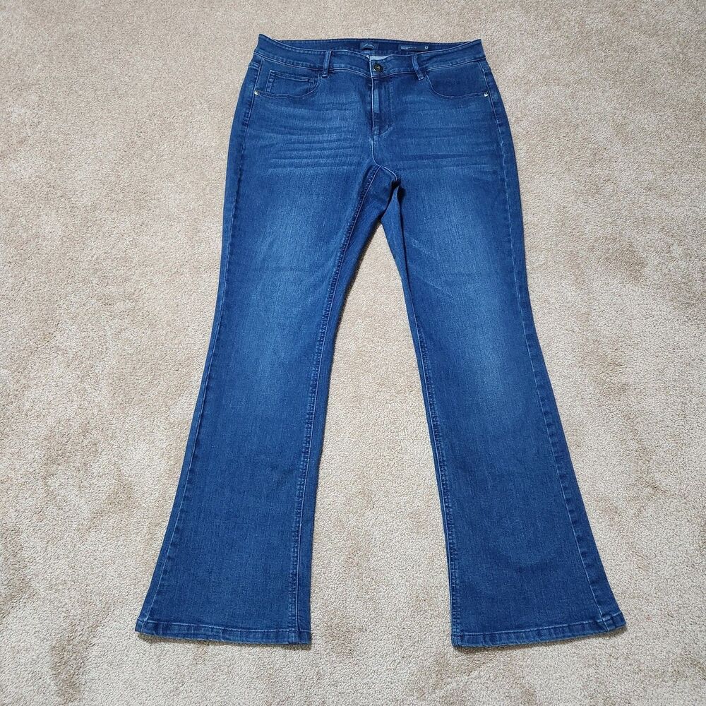 J. Jill Women 12 Authentic Fit Mid Rise Bootcut Denim Jeans